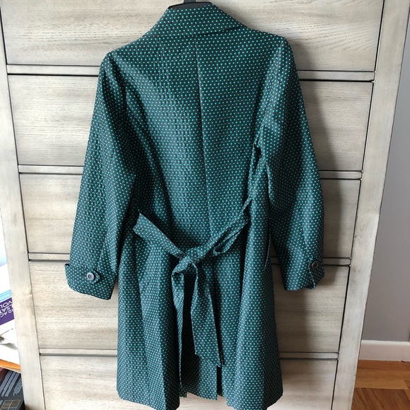 Wanko Green Polka Dot Trench Coat - Picture 2 of 5